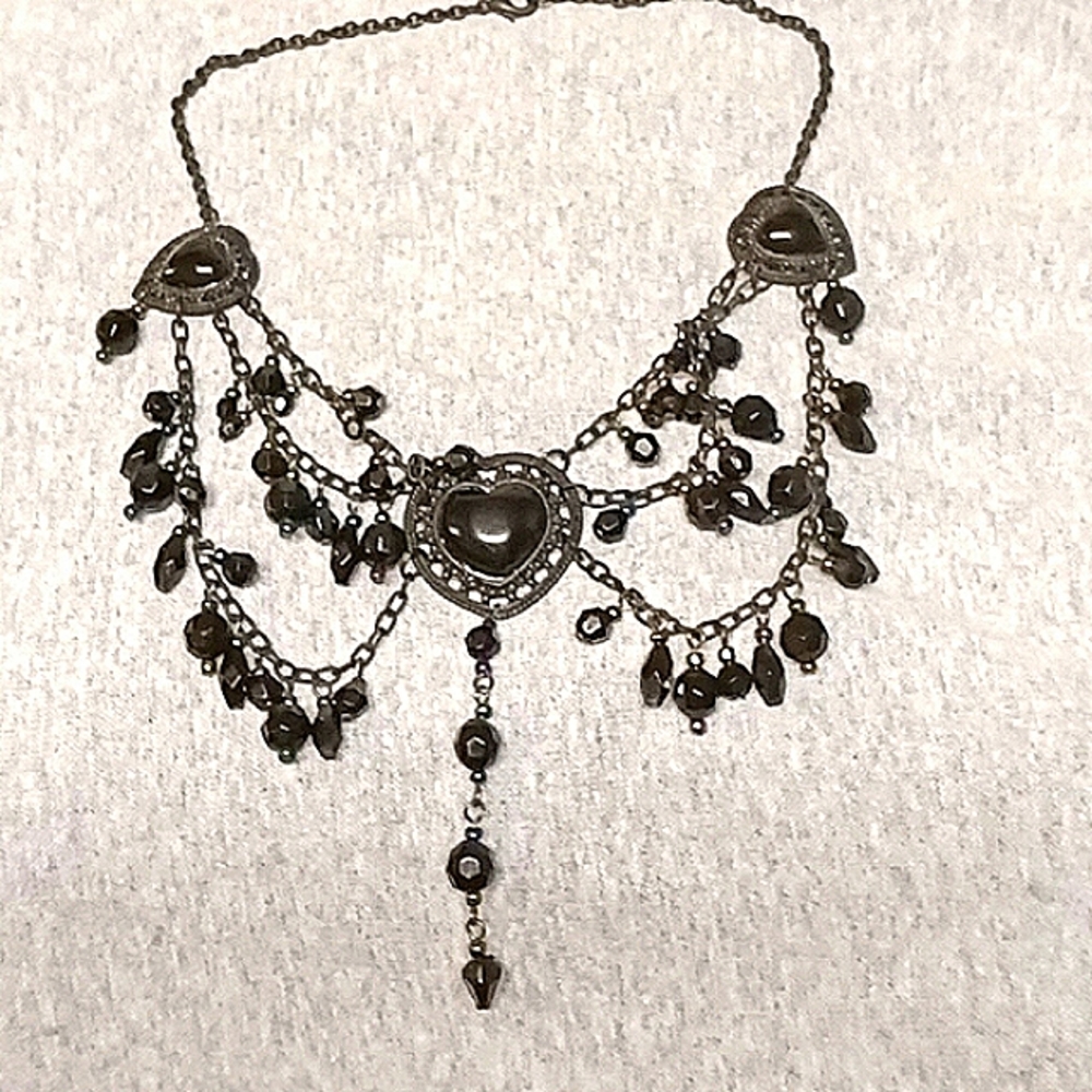 🖤 Black heart bead necklace🖤